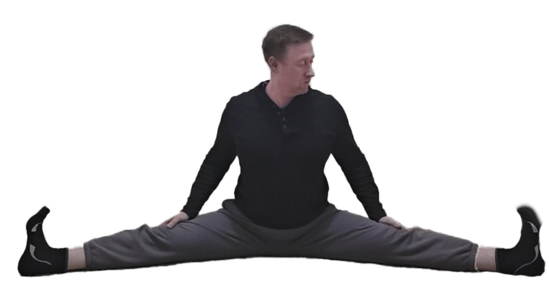 Rob Baard performing the splits